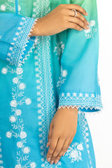 3PC Printed Lawn Suit With Embroidered  IUSTKSD-327