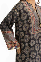 3PC Printed Rawsilk Embroidered Suit IUSTKSD-1085