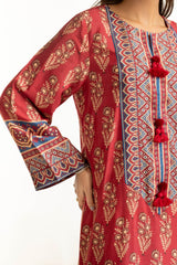 3PC Printed Rawsilk Suit IUSTKSD-1032