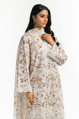 3PC Printed Suit with Embroidered IUSTKSD-616