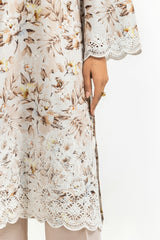 3PC Printed Suit with Embroidered IUSTKSD-616
