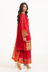 3PC raw-silk Embroidered Suit IUSTKSD-738
