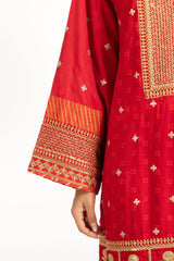 3PC raw-silk Embroidered Suit IUSTKSD-738