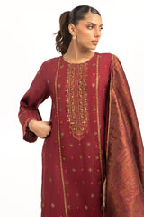 3PC raw-silk Embroidered Suit IUSTKSD-875