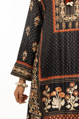 3PC raw-silk Lacquer Printed Hand Embellished Suit  IUSTKSD-785
