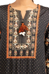 3PC raw-silk Lacquer Printed Hand Embellished Suit  IUSTKSD-785