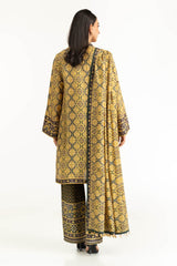 3PC raw-silk Printed Suit IUSTKSD-968