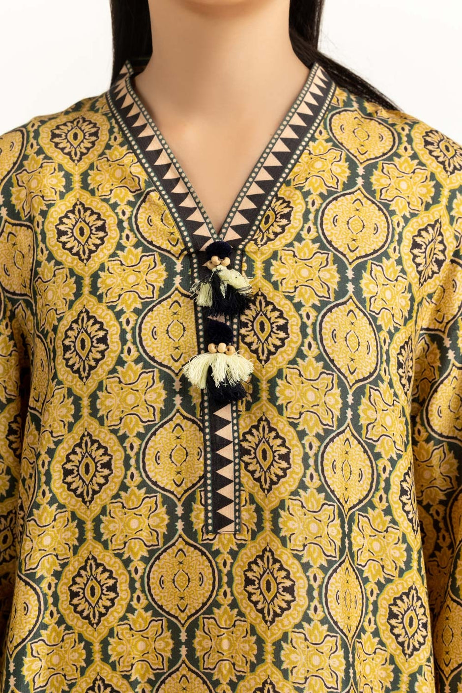 3PC raw-silk Printed Suit