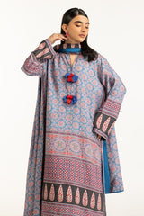 3PC raw-silk Printed Suit IUSTKSD-976