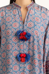 3PC raw-silk Printed Suit IUSTKSD-976
