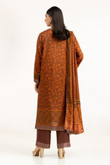 3PC raw-silk Printed Suit With Embroidered IUSTKSD-1096
