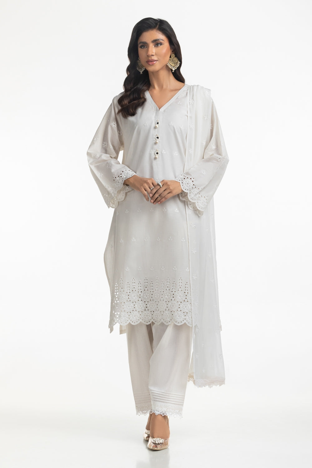3PC Lawn Schiffli Embroidered Suit IUSTKSD-613