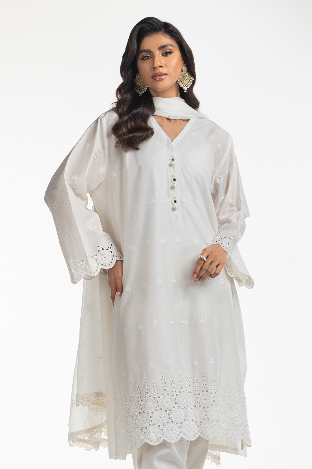 3PC Lawn Schiffli Embroidered Suit IUSTKSD-613