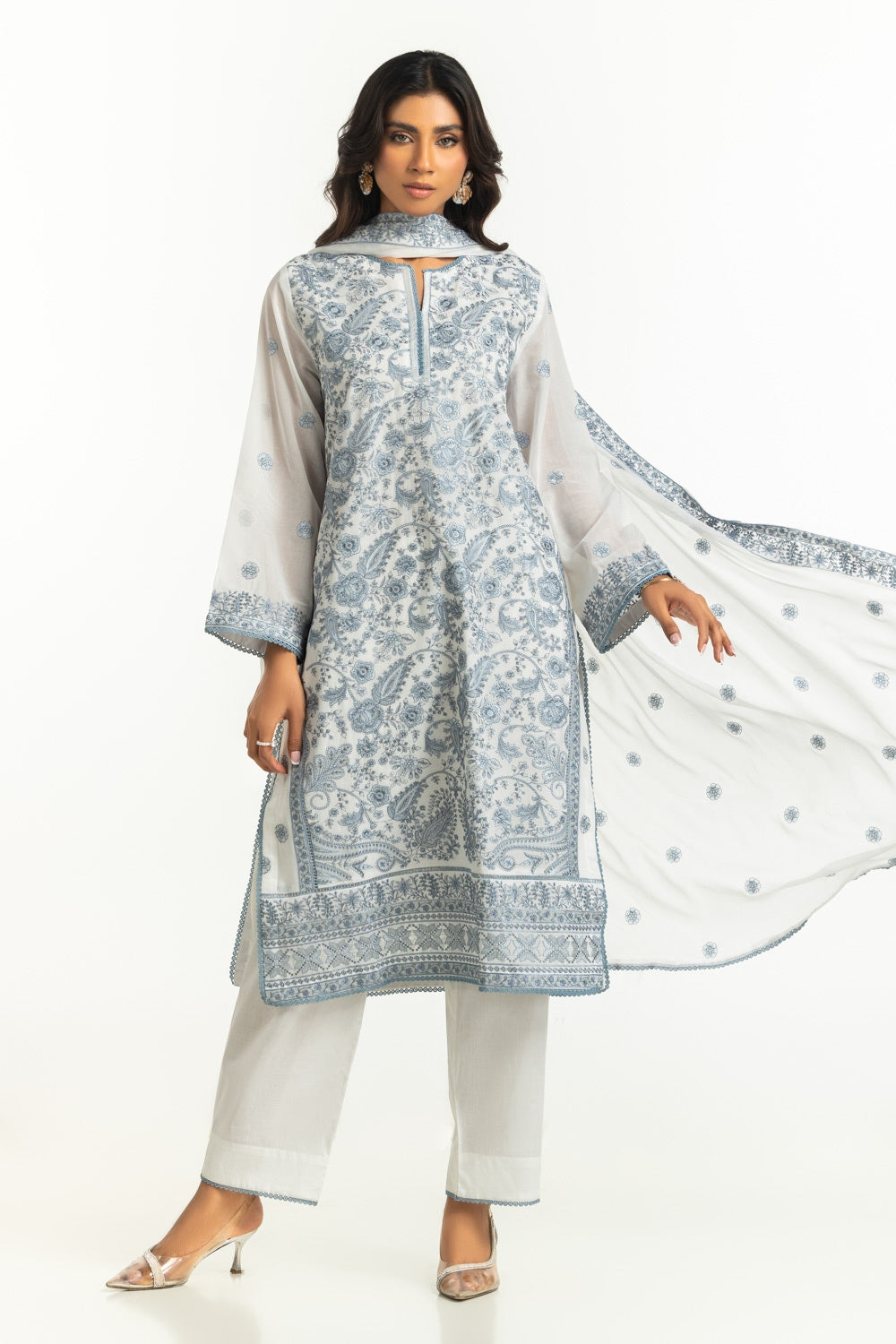 3PC Swiss Voile Embroidered Suit IUSTKSD-626s