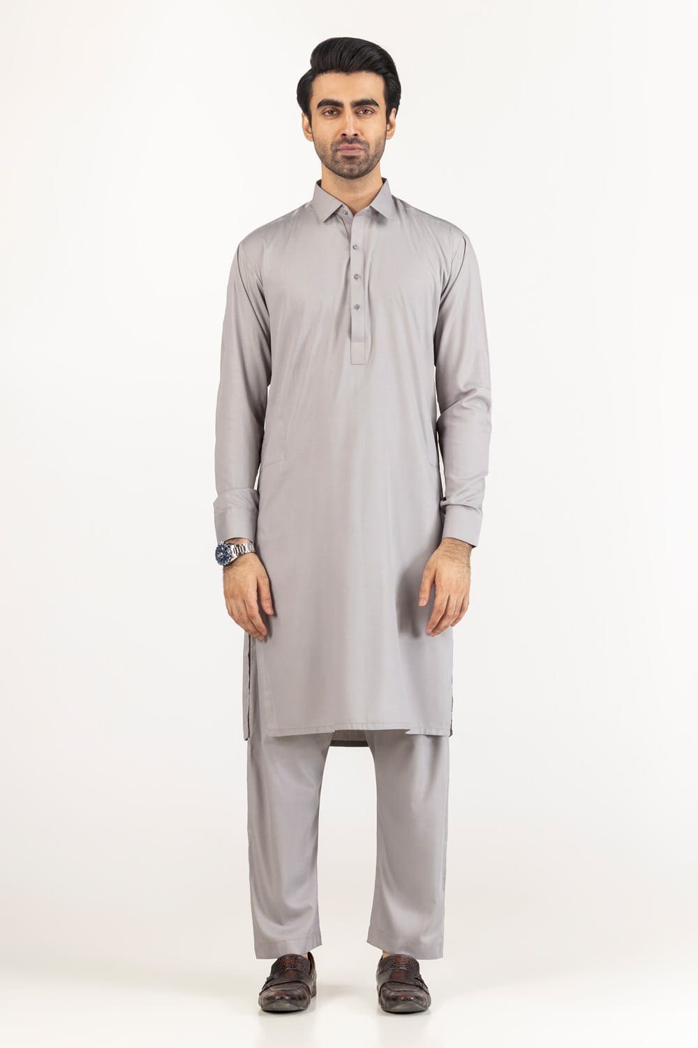White Gold Unstitched Fabric Blended-LF