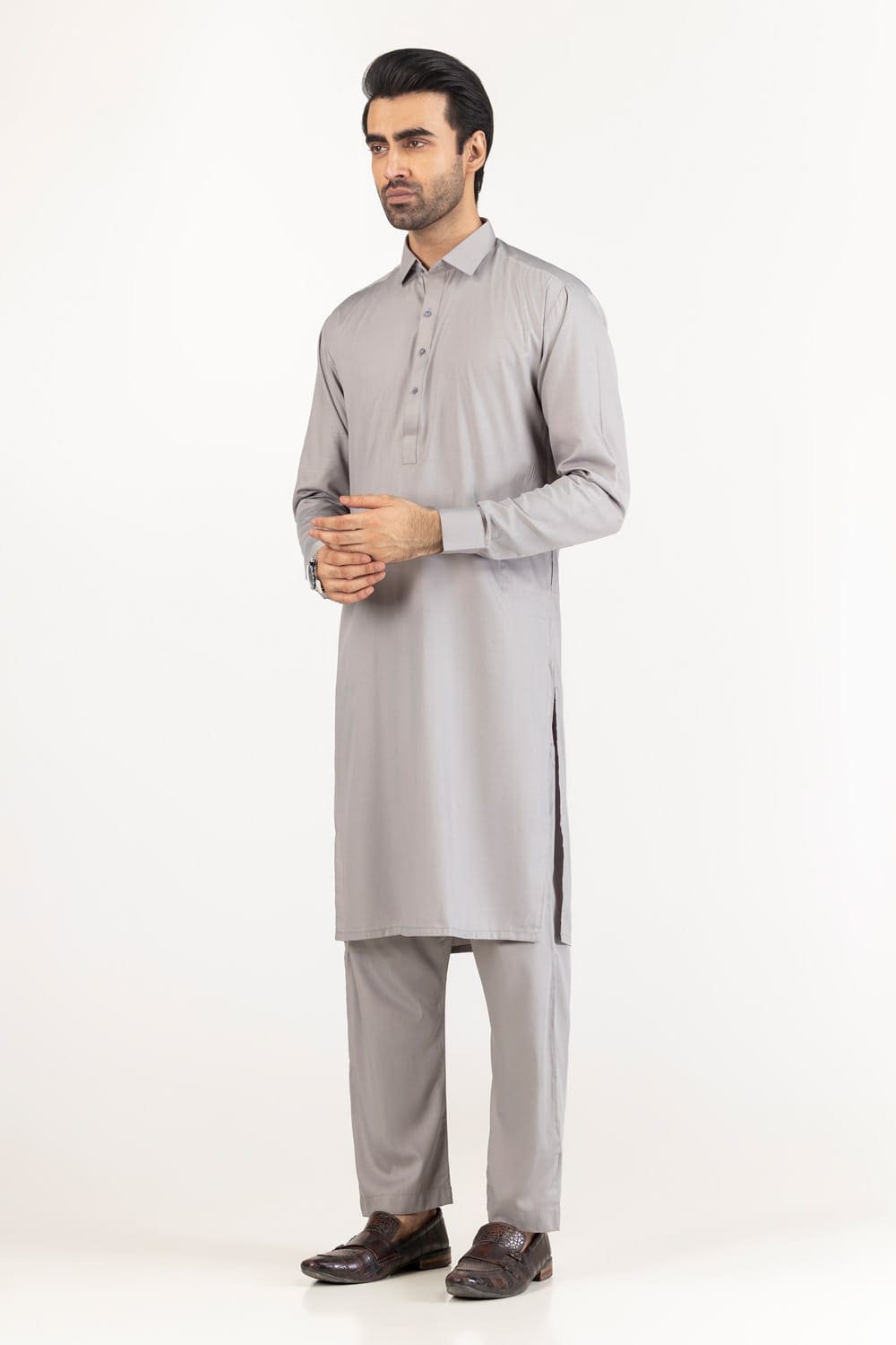 White Gold Unstitched Fabric Blended-LF