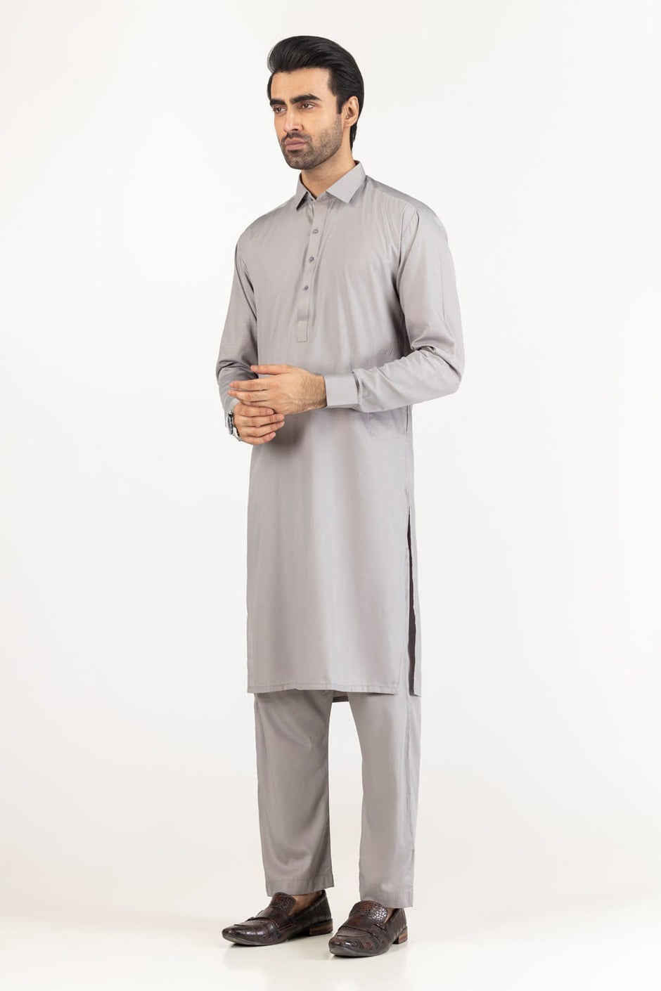 White Gold Unstitched Fabric Blended-LF