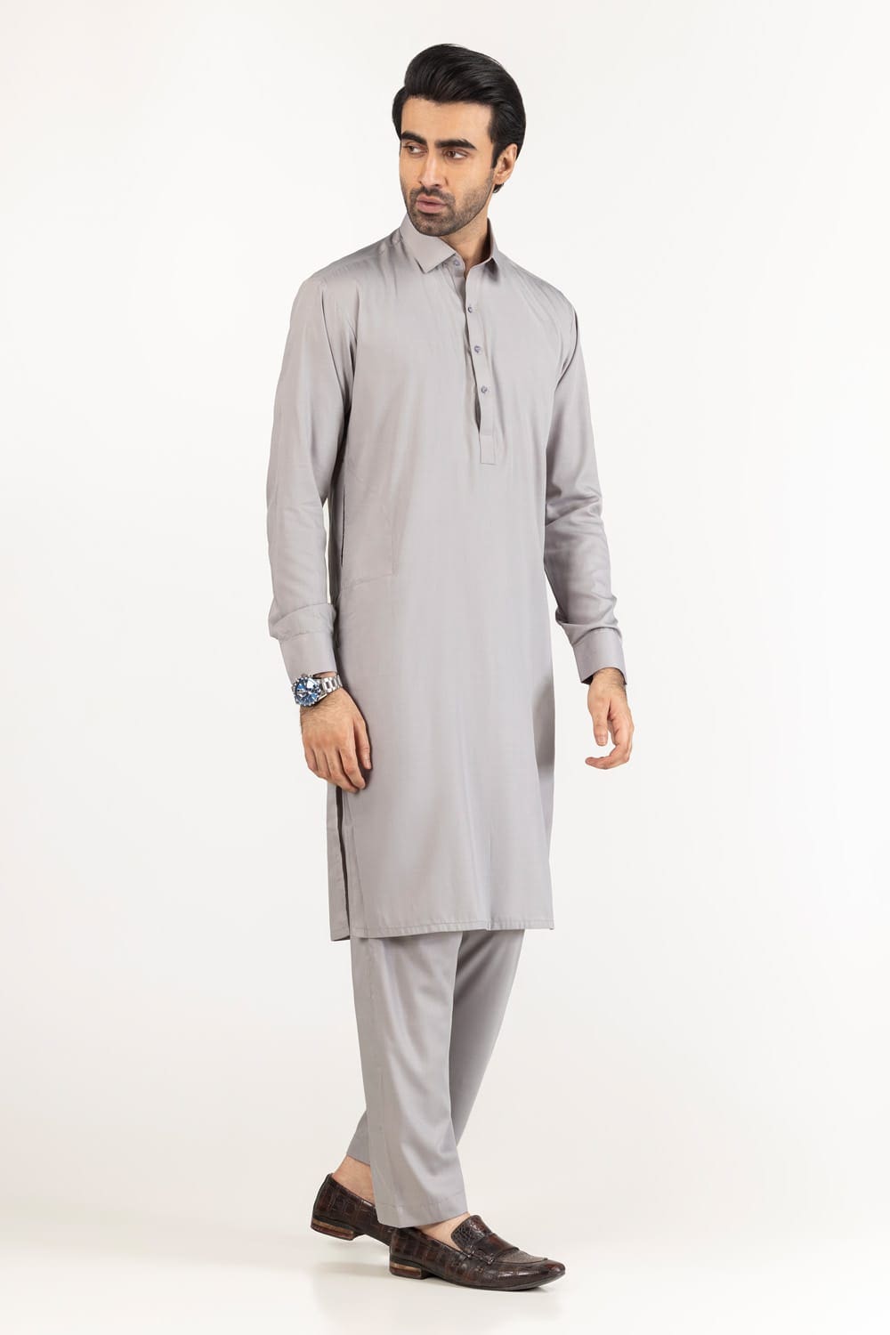 White Gold Unstitched Fabric Blended-LF