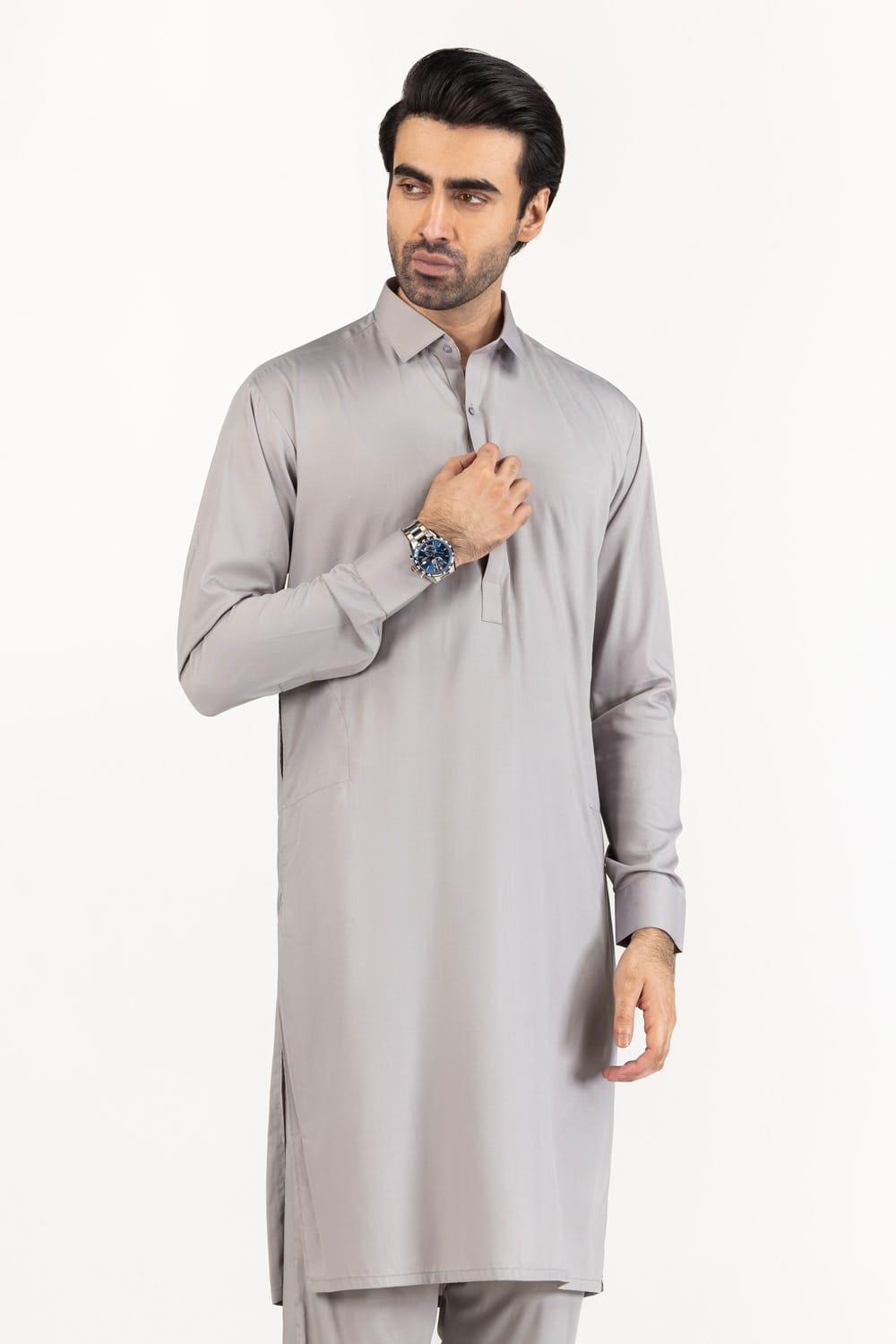 White Gold Unstitched Fabric Blended-LF