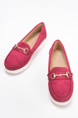 Women Maroon Moccasin Shoes IWW-MCS24-004