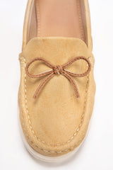 Women Mustard Moccasin Shoes IWW-MCS24-006