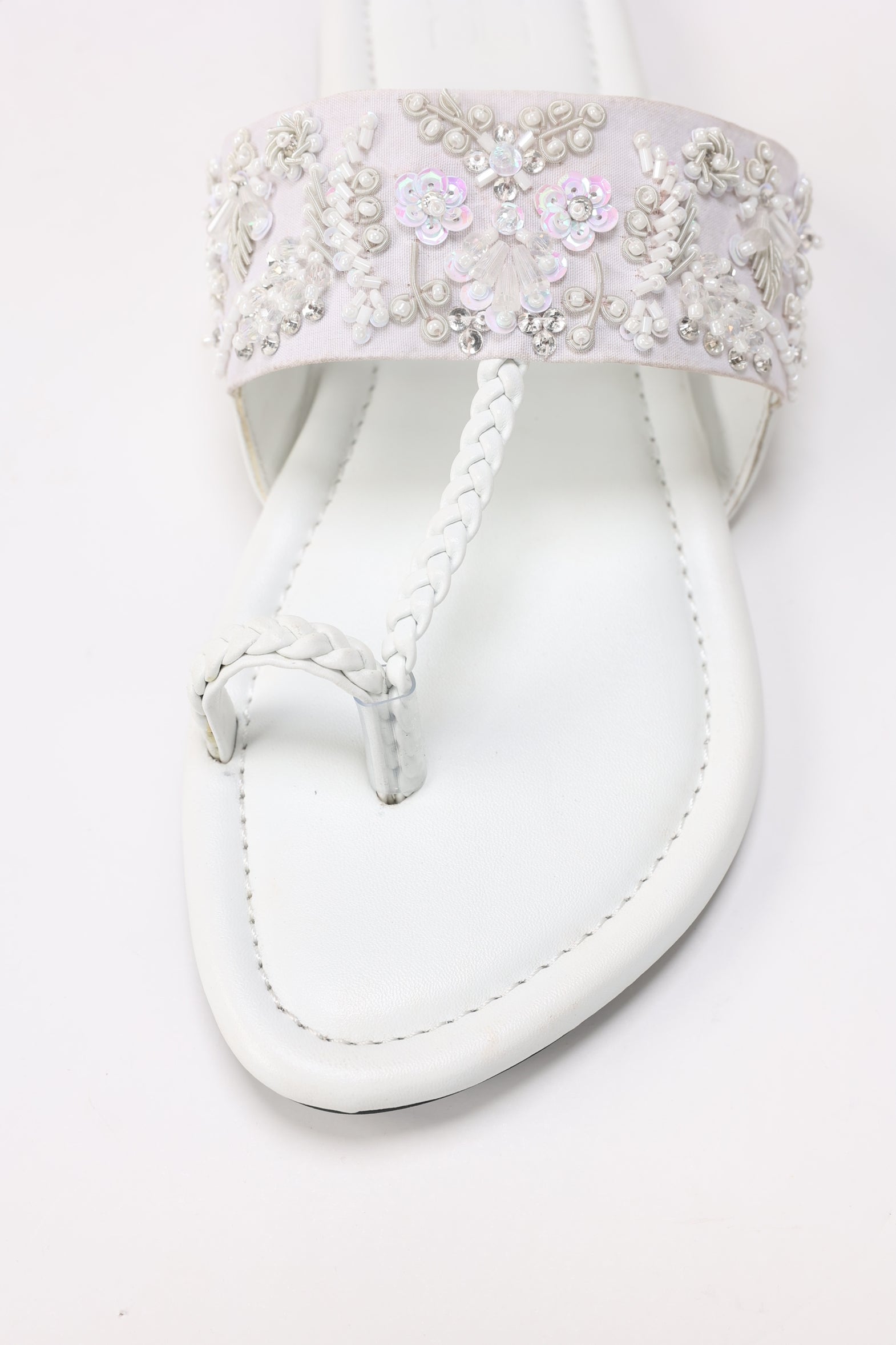 Women White Kolhapuri