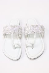 Women White Kolhapuri IFS-KLP25-002