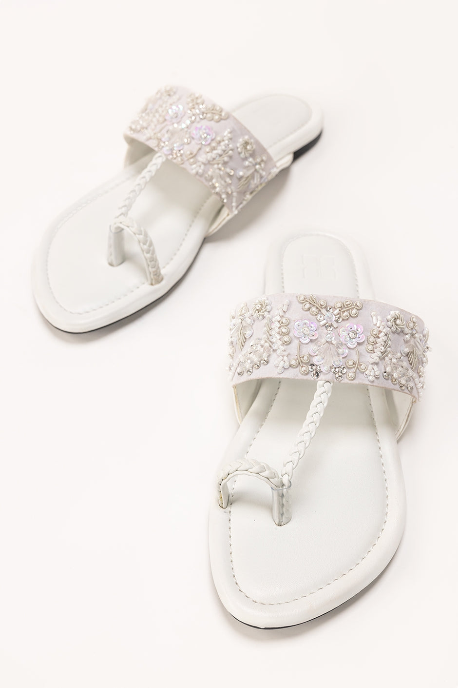 Women White Kolhapuri