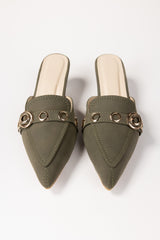 Olive Green Mules IFS-MLS25-001