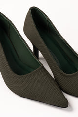 Olive Green Court Shoes IFS-CRS25-001