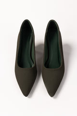 Olive Green Court Shoes IFS-CRS25-001