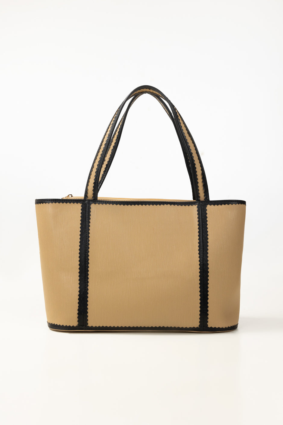 Beige Black Tote Bag IBS-TTB25-085