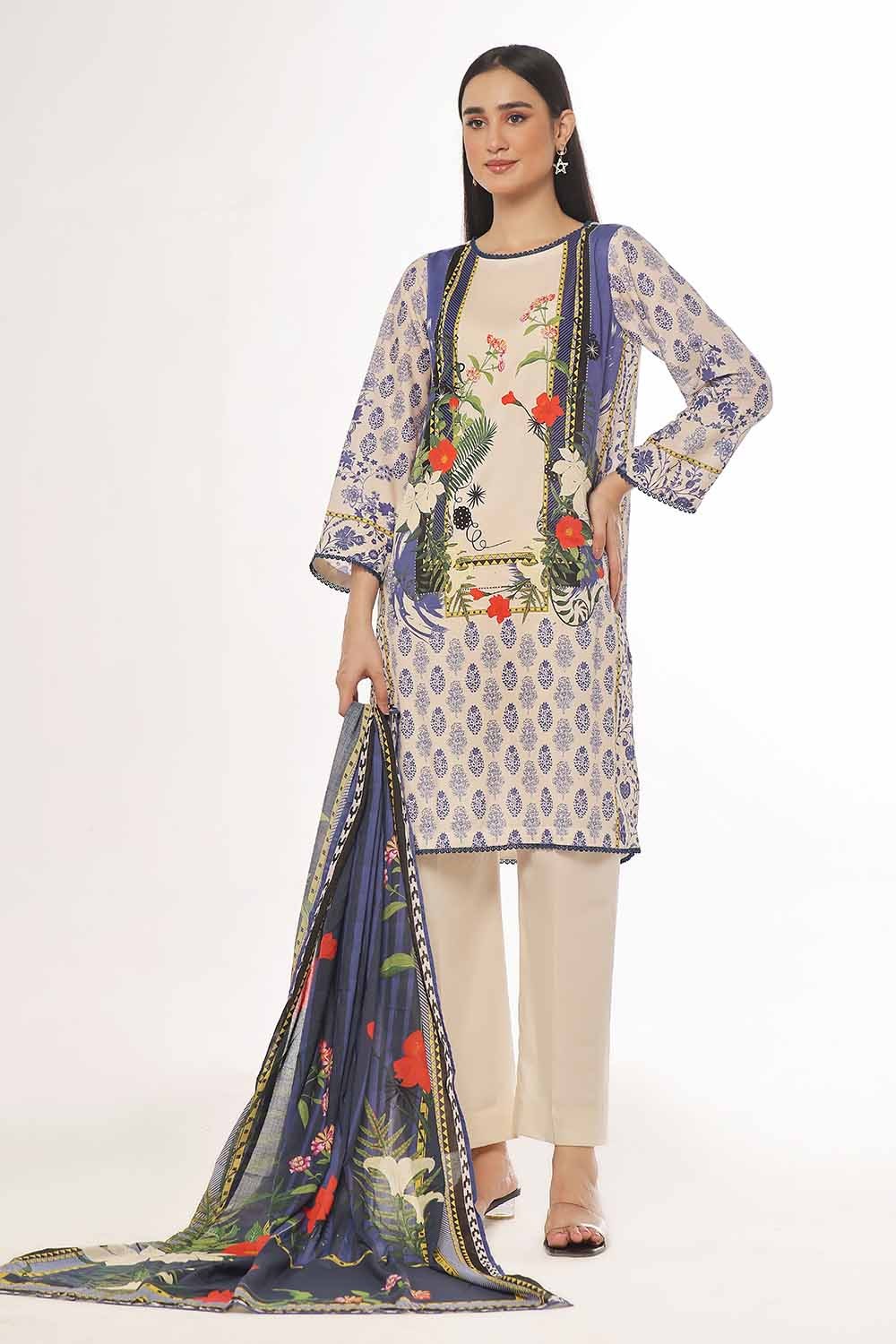 3 Piece Unstitched Printed Lawn Suit CLP-42136