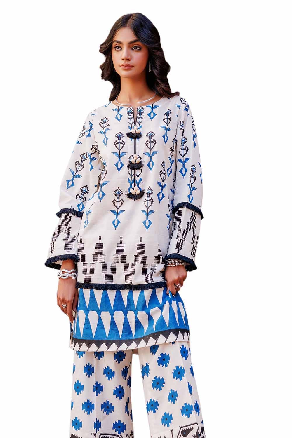 2 Piece Unstitched Jacquard Printed Suit with Lawn Trouser JT-42010