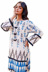 2 Piece Unstitched Jacquard Printed Suit with Lawn Trouser JT-42010