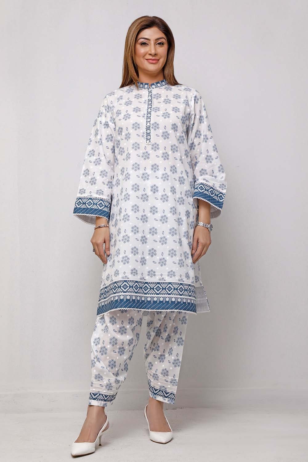 1 Piece Unstitched Lacquer Printed Lawn Fabric SL-905 A