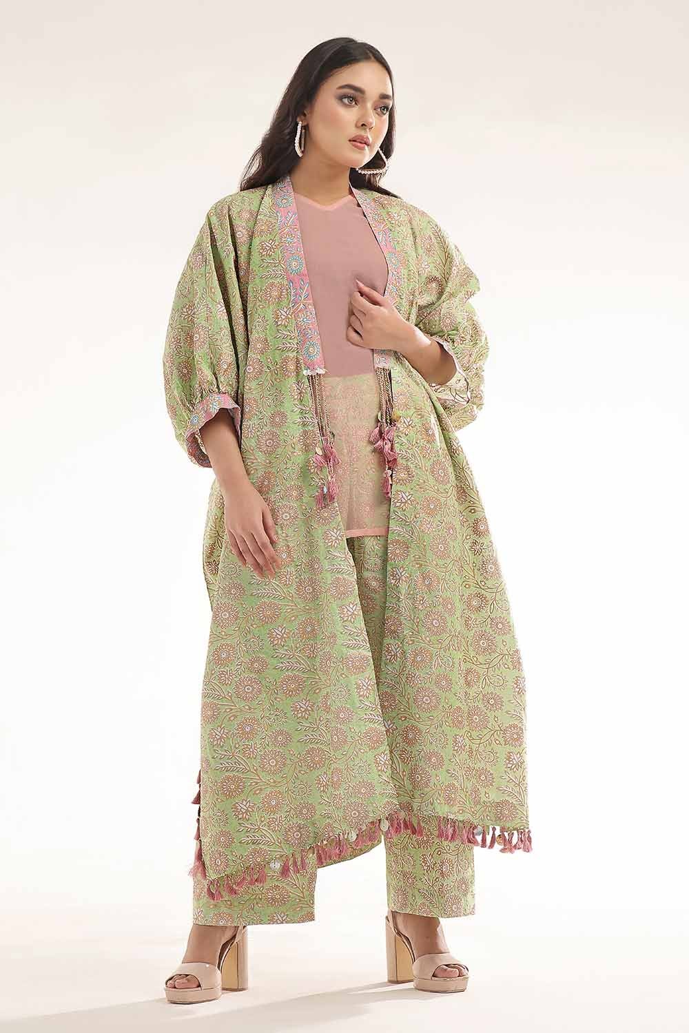 Unstitched Gold Printed Lawn Shirt SL-42034 B