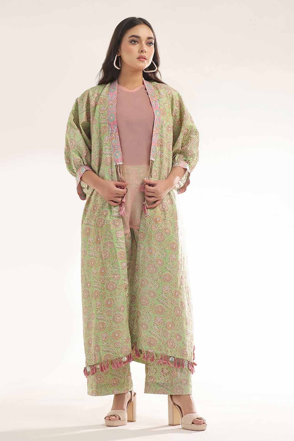 Unstitched Gold Printed Lawn Shirt SL-42034 B