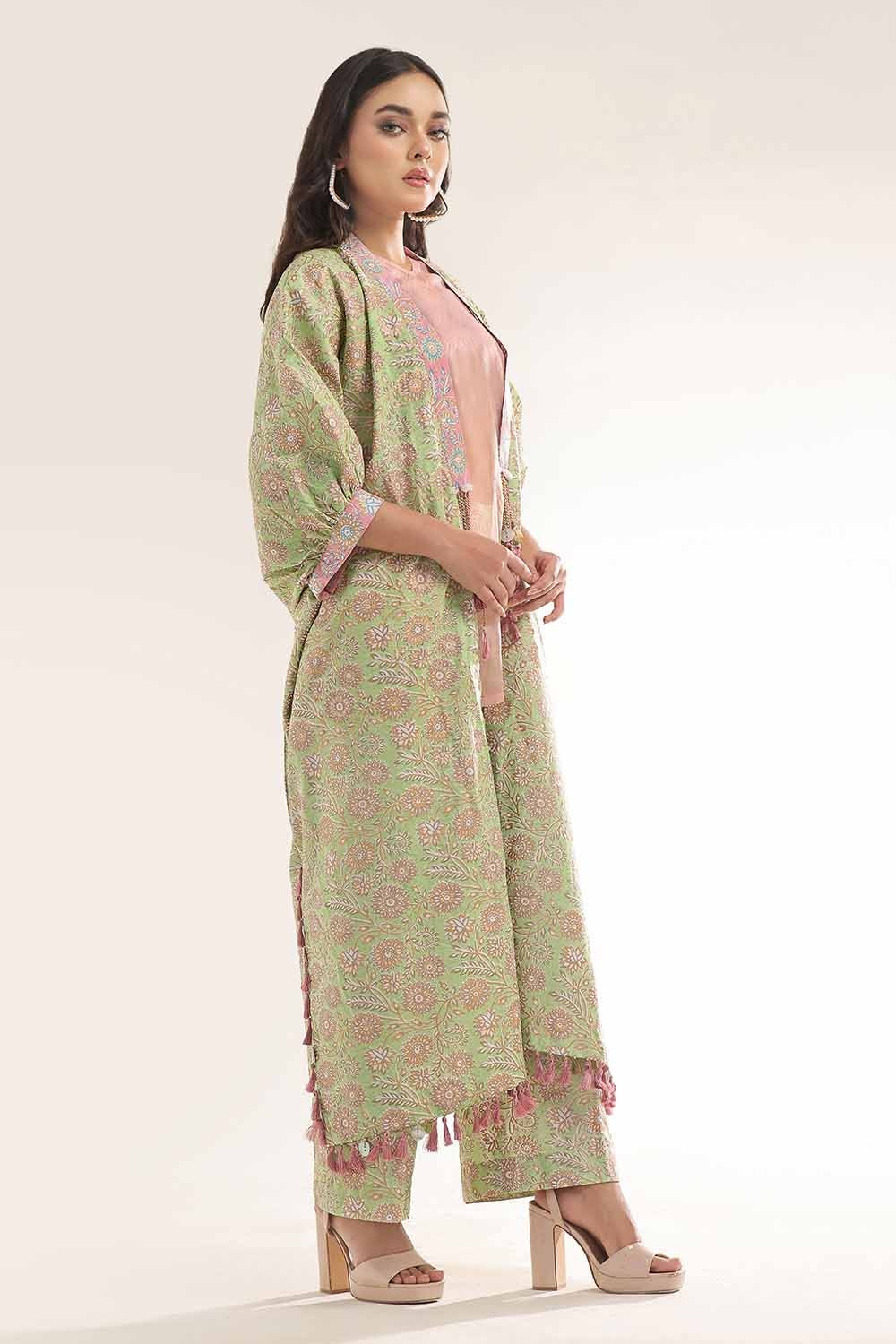 Unstitched Gold Printed Lawn Shirt SL-42034 B
