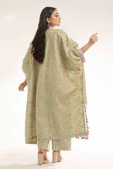 Unstitched Gold Printed Lawn Shirt SL-42034 B