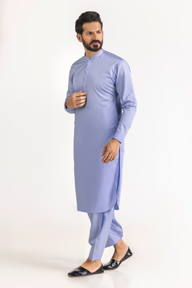 Sky Blue Esso Latha Unstitched Fabric