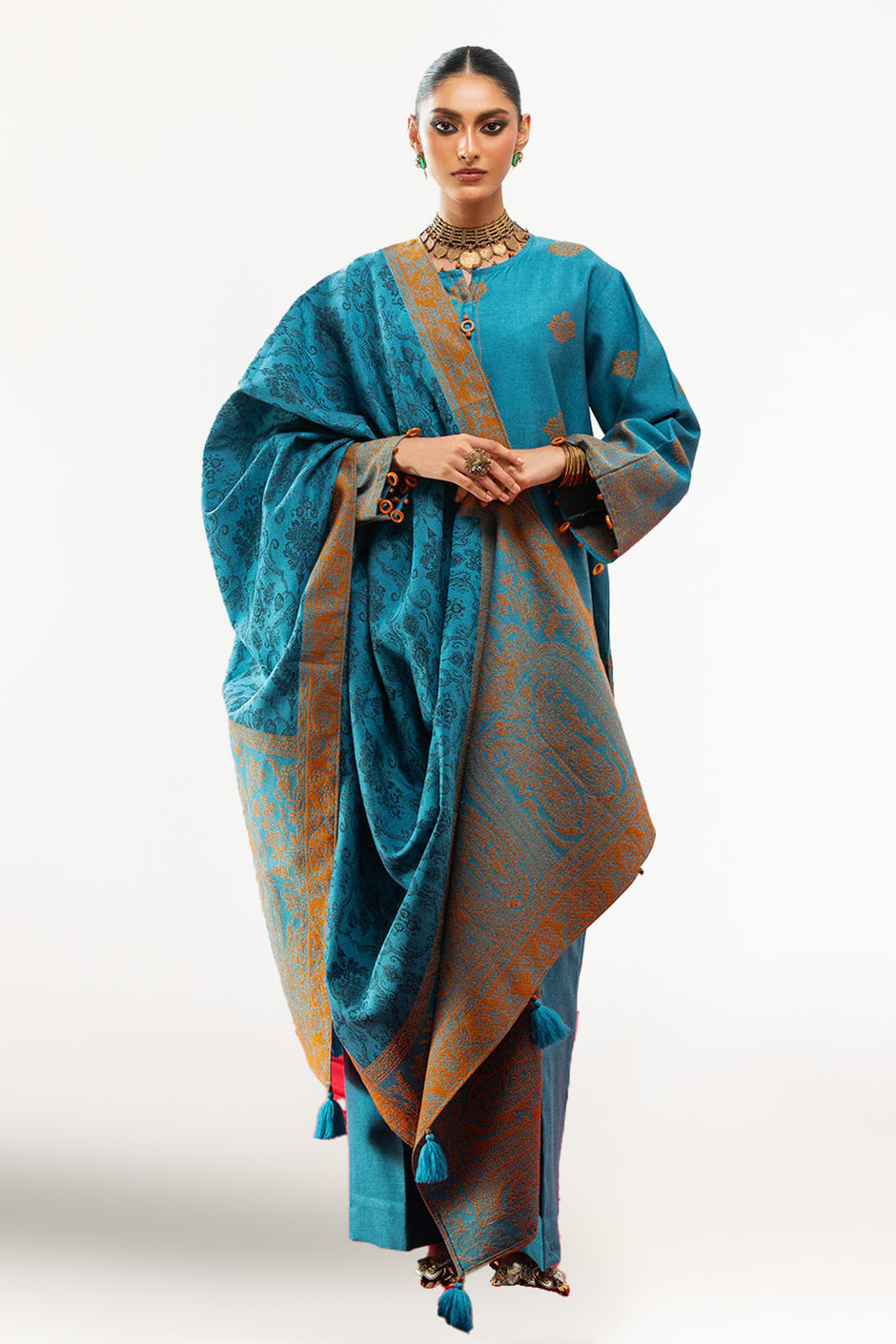 3 Piece Yarn Dyed Jacquard Suit with Dupatta MJ-52050