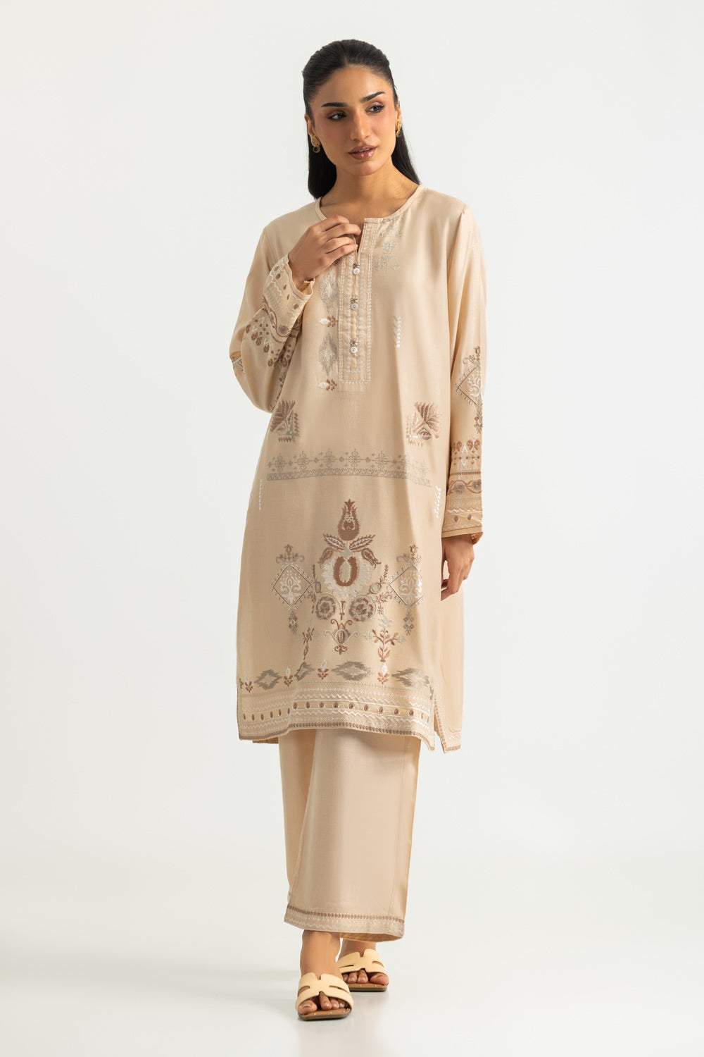 Acrylic Embroidered Co-Ord Set