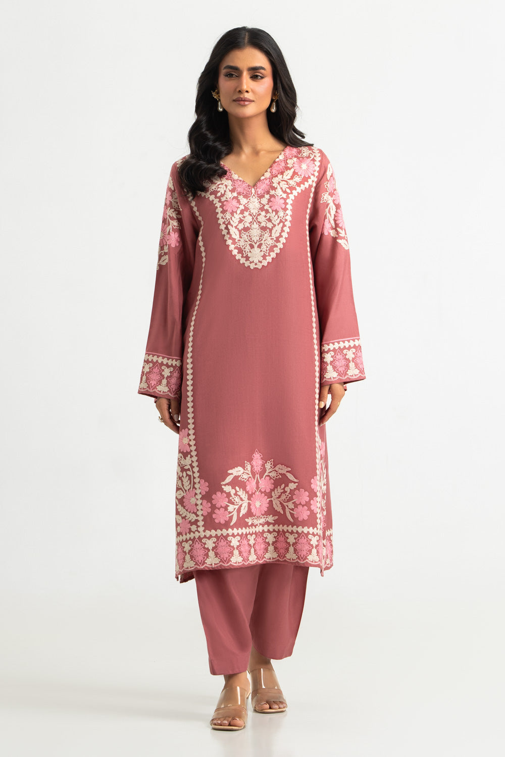 Acrylic Embroidered Co-Ord Set