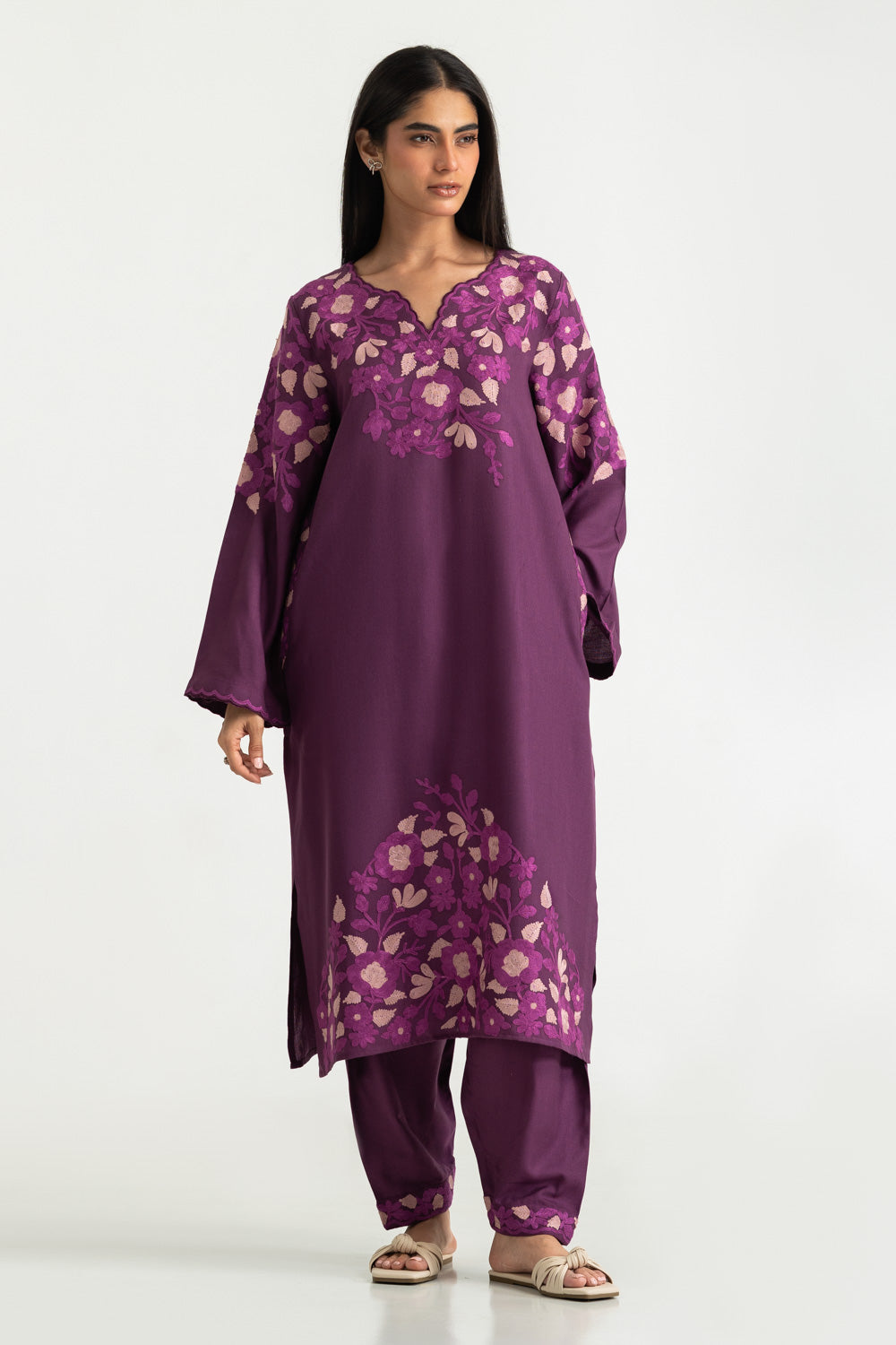 Acrylic Embroidered Co-Ord Set