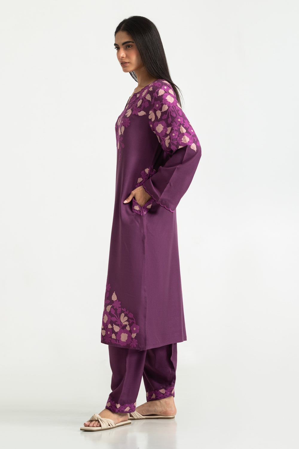 Acrylic Embroidered Co-Ord Set