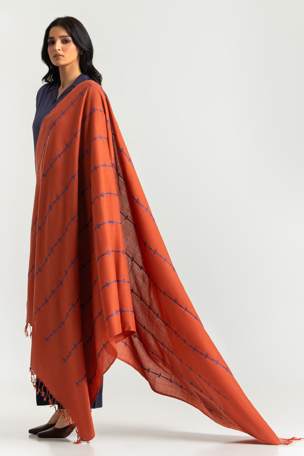 Acrylic Embroidered Shawl