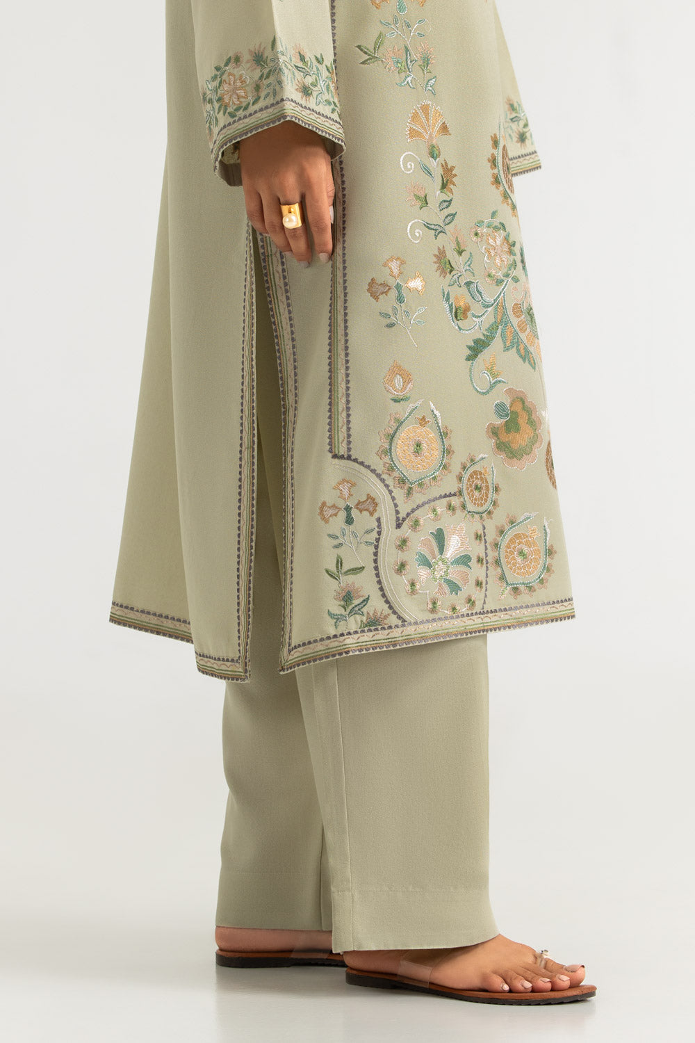 Acrylic Embroidered Shirt And Trouser