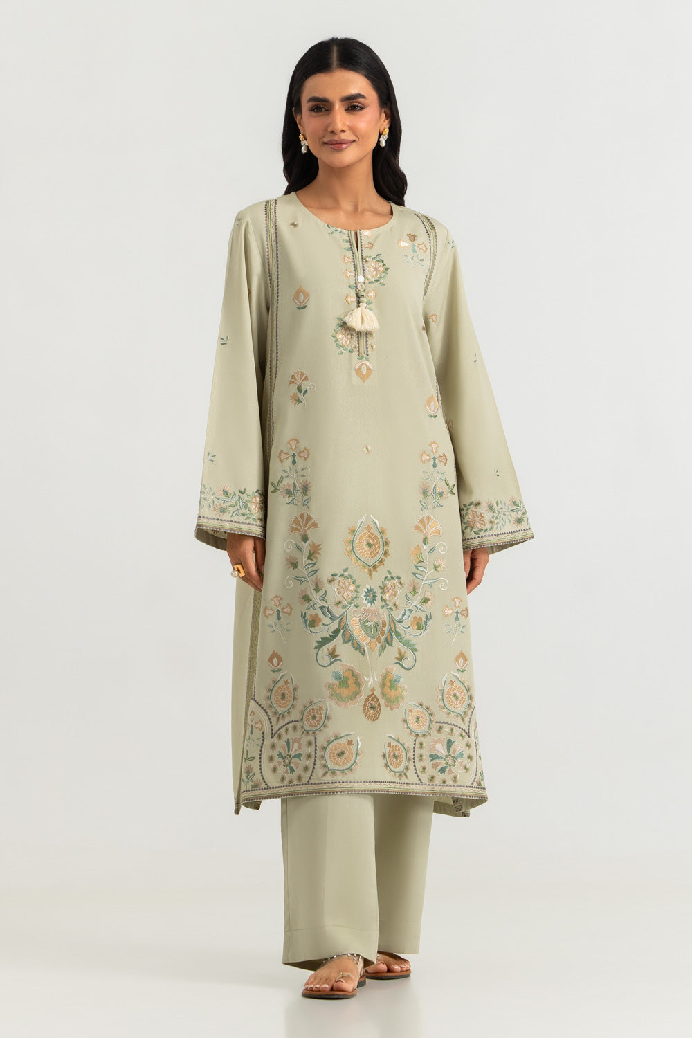 Acrylic Embroidered Shirt And Trouser
