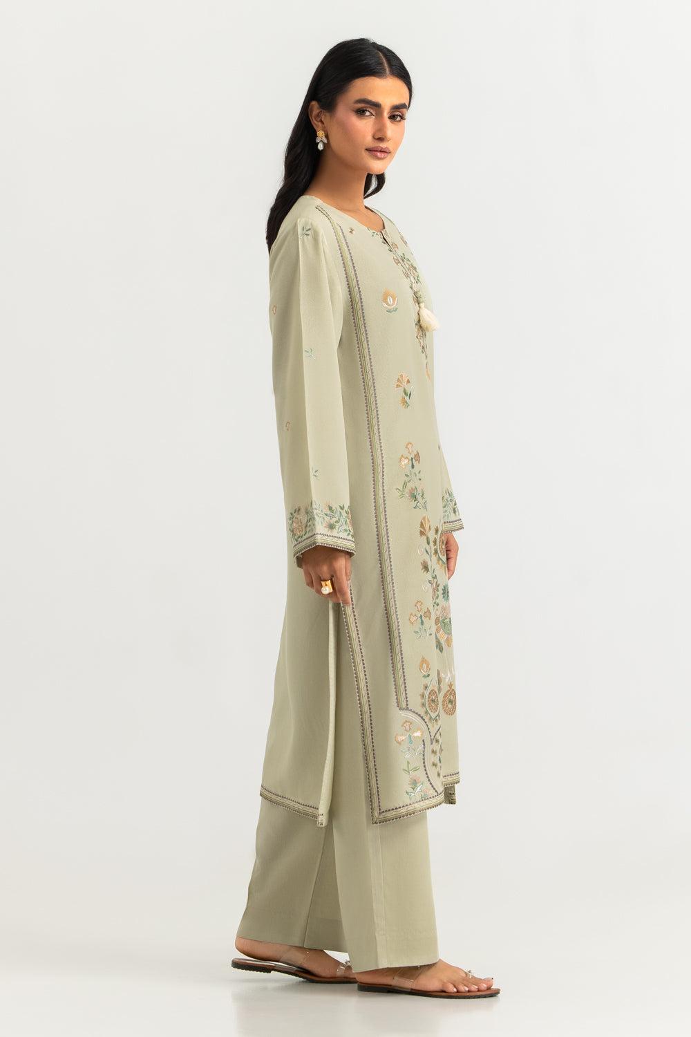 Acrylic Embroidered Shirt And Trouser